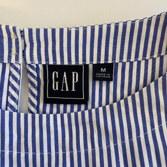 Gap Blue White Striped Long Pull Sleeve Pullover Top Womens Medium - Picture 6 of 7